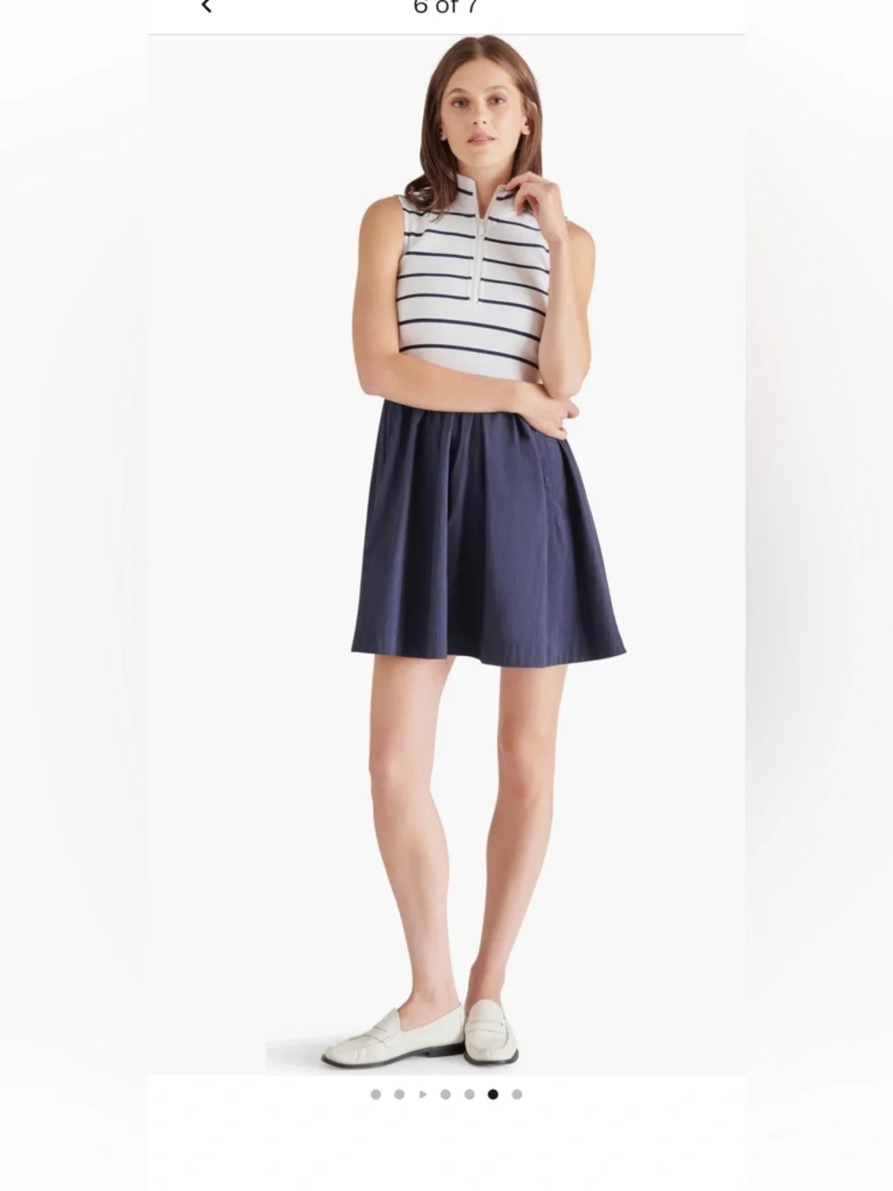 Steve Madden Lyon Halt Zip‎ Minidress mini dress navy blue stripes large NWT